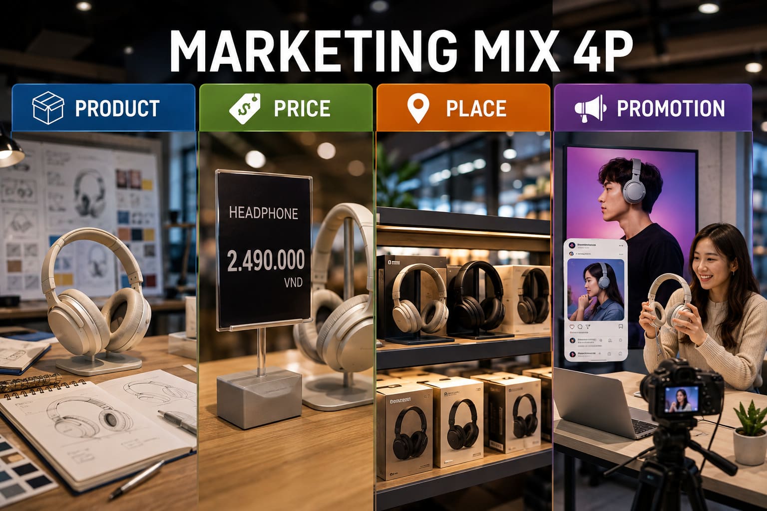 4P trong marketing mix: Khái niệm và ứng dụng thực tế